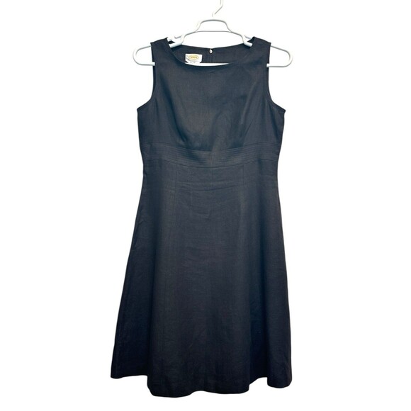Talbot’s 100% Irish Linen Black Sheath Dress Sz 12 Sleeveless Lined Classic - Picture 1 of 5